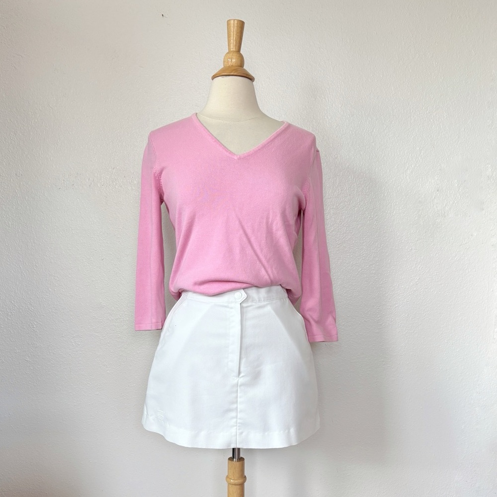 Vintage Preppy Tenniscore Solid White Mini Golf Athletic Skirt